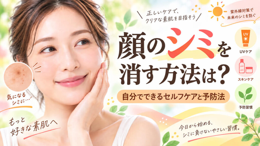 顔のシミを消す方法は？自分でできるセルフケアと予防法