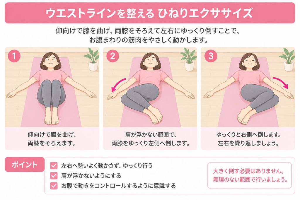 ウエストラインを整えるひねりエクササイズ
